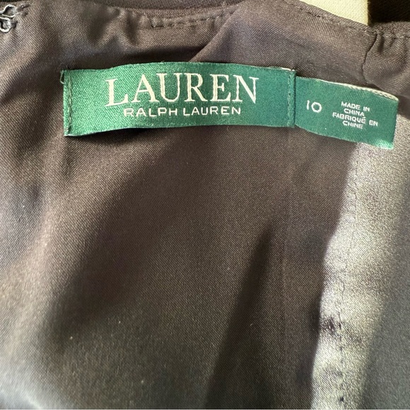 NWT Lauren by Ralph Lauren black & pearl two-tone sleeveless cocktail dress- 10 - Picture 6 of 7